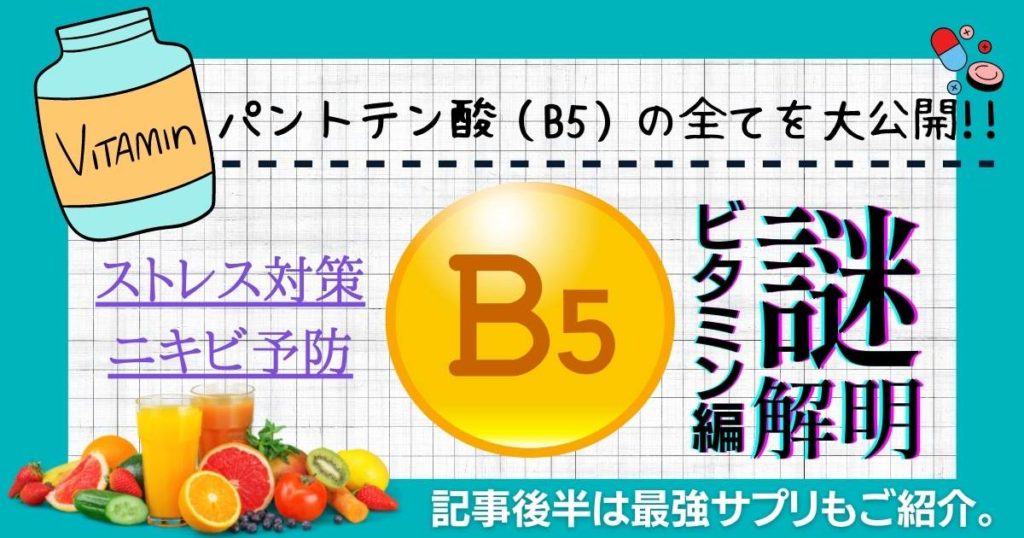 【抗ストレスビタミン/ニキビ予防にも】パントテン酸(B5)サプリの選び方とおすすめ3選【iHerb（アイハーブ）】